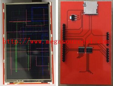 350CD/M2 TFT LCD Module for UNO R3 Touch Panel ILI9327 Drive IC 400*240 wqvga