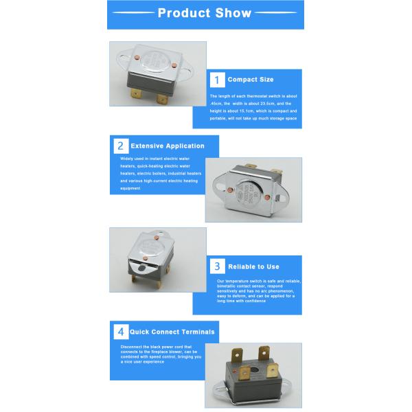 Water Heater Power Normal Closed Manual Reset KSD308 90C 16A Bimetal Thermostat 250V