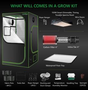 China 80x80x160cm Complete Indoor Grow Tent Kit 150W Complete Grow Box System on sale
