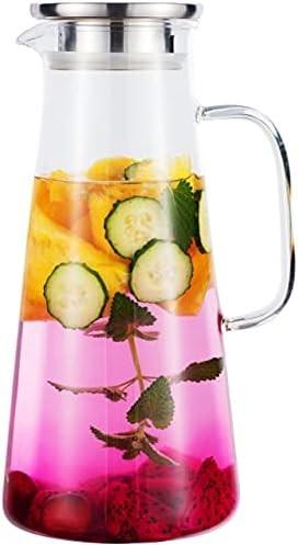 Quality Karafu Glass Pitcher with Lid, 68Oz Heat Resistant Water Jug for Hot/Cold Water, Ice tea and Juice Beverage Clear for sale