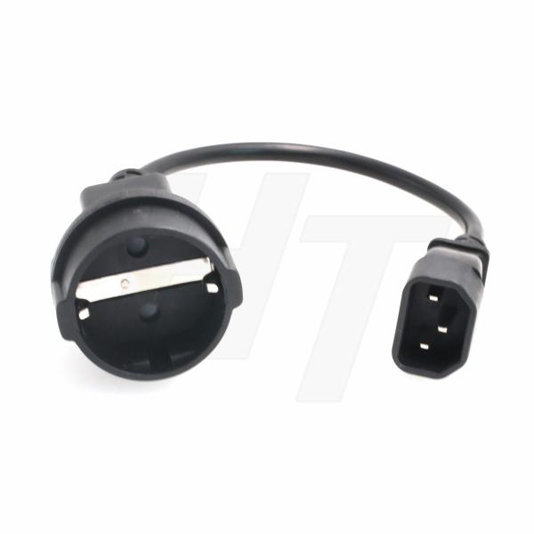Quality UPS PDU Power Cord Cable Adapter 3 Prong IEC320 C14 to Euro Schuko Socket 16A 250V for sale