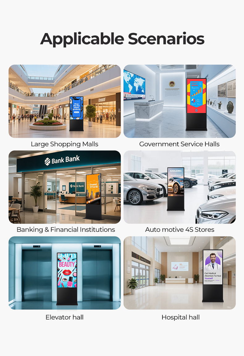 Wide View High Quality Infrared Touch Floor Standing Digital Advertising Kiosk for Shopping Mall and Commercial Use