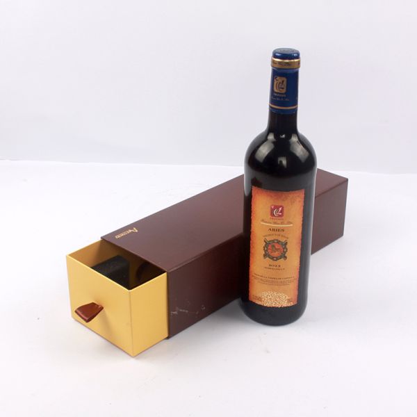 Custom Luxury Wooden Wine Box Pu Leather Material ISO9001 2008 Certification