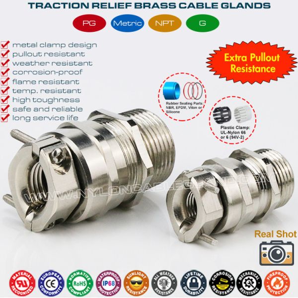 Nickel-Plated Brass IP68 Waterproof PG Cable Glands PG7~PG48 with Pullout Resistant Metal Clamp Nickel-Plated Brass IP68 Waterproof PG Cable Glands PG7~PG48 with Pullout Resistant Metal Clamp