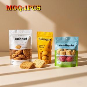 Custom Printed Stand-Up Mylar Bags For Coffee  Chocolate Cookie Recyclable With Windows And Zippers