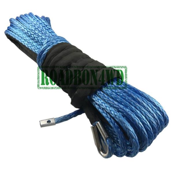 Quality high strength 10mm*30meters synthetic winch rope/line with hook for sale
