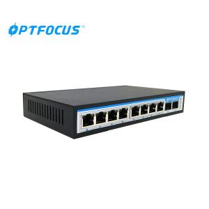 Fiber Optic Switch 8 Port Gigabit PoE Network Switch With LED Indicators