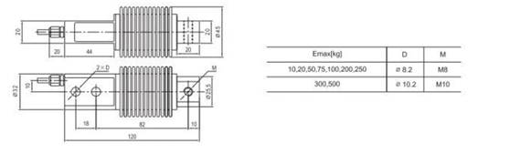 Load Cell IN-35502 500kg High Precision Alloy Steel Shear Beam bellow weight force sensor For Silo Scale 2m/v