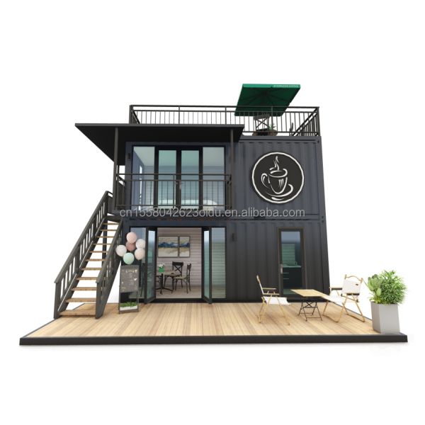 Modern 10 ft 20 ft Prefabricated Steel Shop Container Kiosk Mobile Mini Bar for Outdoor Kitchen and Restaurant Movable Design Shop