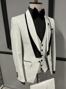 China Slim Fit Mens Tuxedo Suit Special Style Grey Tuxedo Suit on sale