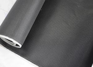 China Black Silicone Coated Fiberglass Cloth , 1.25-1.3mm Silicone Fiberglass Fabric wholesale