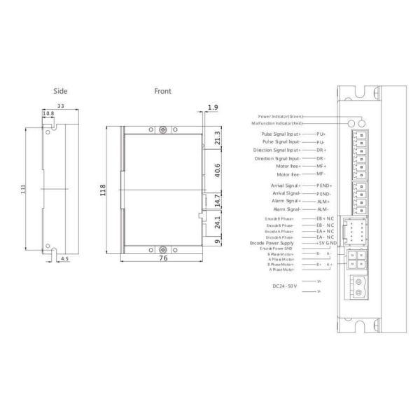 2phase 57mm closed loop stepper motor driver DC24-50V SSD2505M