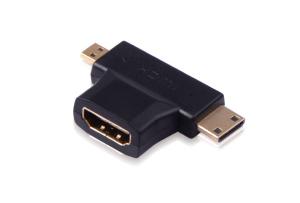 China HDMI F to MINI M+MICRO M Gold Plated Adapter (Black) support 3D wholesale