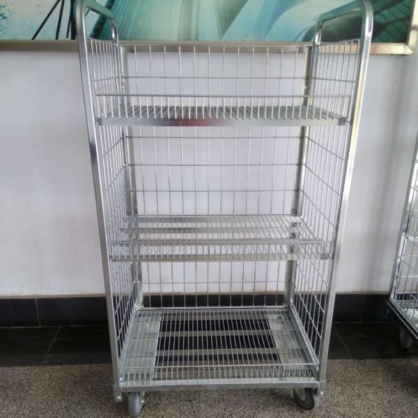 Quality Galvanized Custom Display Racks Logistics Trolley Adjustable Wire Shelf for sale