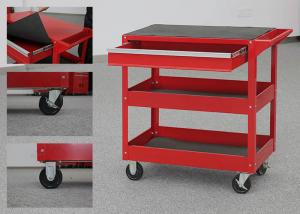 China 32 Inch Color Customizable Metal Tool Cart On Wheels With Drawer And 2 Trays on sale