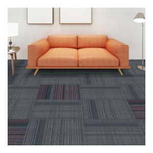 China Plaid And Stripe Element Nylon Carpet Tiles With PVC Backing For School on sale