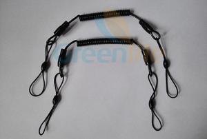 China New Arrival Protection Smart Coil Leash w/Elastic Loop on Two Ends Black Color 2.0x7x55mm wholesale