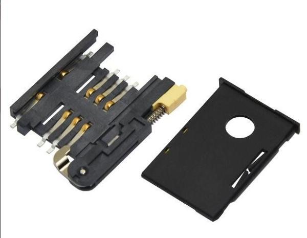 Quality 2.54mm Pitch Memory Card Socket LCP PA9T 6 Pin Sim Card Connector 91228 Series for sale