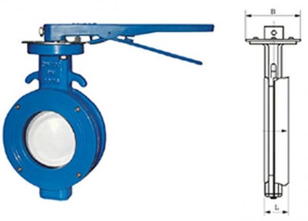 Quality WBLX single eccentric manual wafer soft seat butterfly valve dimension 200mm for sale
