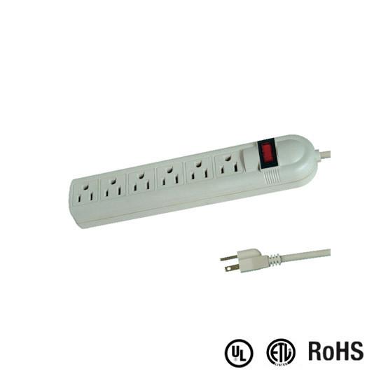 Quality UL and CUL Tested Power Strip 1.5ft 3*14AWG Cord with Switch, Surge Protector for sale
