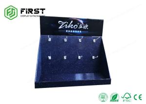 China Custom Made Full Color Printed POP Advertising Cardboard Counter Display Stand With Hooks wholesale