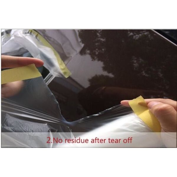 Pre-tapd paint masking film HDPE,Car paint repair masking film with tape, Hot sell masking film with adhesive tape, PAC