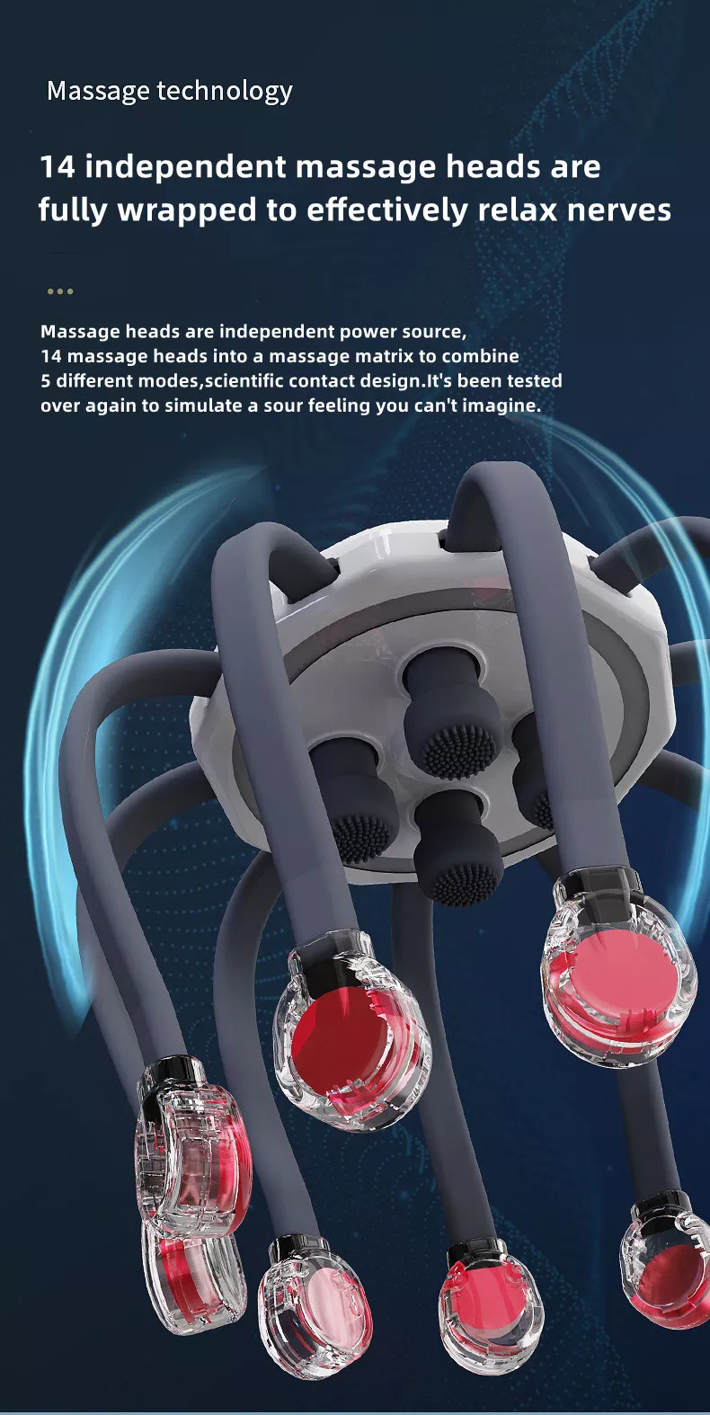 5 Modes Silicone Head Scalp Massager Bluetooth Music Vibration For Relaxation