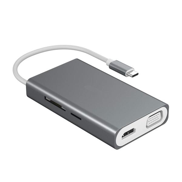 Quality Plug 8 in 1 USB Type C To USB 3.0 Hub PD HDMI VGA RJ45 Apply in Home Office for sale