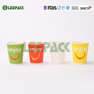 China Custom logo printed disposable paper hot drink coffee tea cups with lids wholesale wholesale
