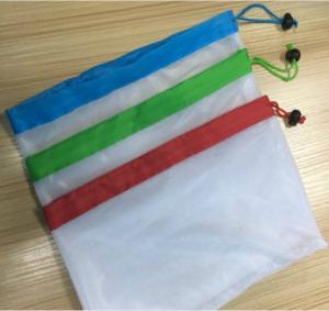 China 20D/50D Polyester Mesh Vegetable Storage Bags , Reusable Mesh Net Bag Drawstrings wholesale