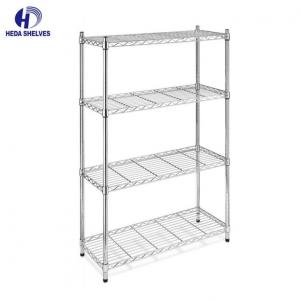 China Storage Shelf Metal Wire Shelving Unit With Wheels Chrome Plated  36 X 24 X 72 wholesale
