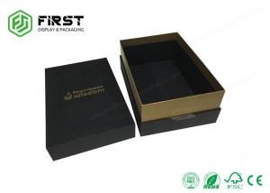 China Full Matte Black Printed High End Recycled 2-Piece Rigid Cardboard Gift Boxes Packaging With Lid on sale
