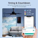 Tuya WiFi Fan Light Switch Type C with Timer and Voice Control, Compatible with