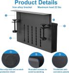 Adjustable Side Desk Laptop Holder with File Clamp-On Organizer and Magnetic Pen