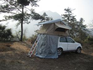 Anti Water Car Roof Mounted Tent With 2M Extendable Aluminum Ladder