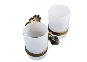 China Antique Brass Bathroom Fittings Double Tumbler Holder Brass Material For Hotel on sale