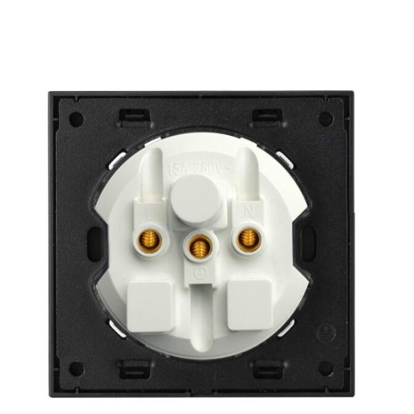 Type 86 Concealed Crystal Tempered Glass 15A Round Wall Socket High Power