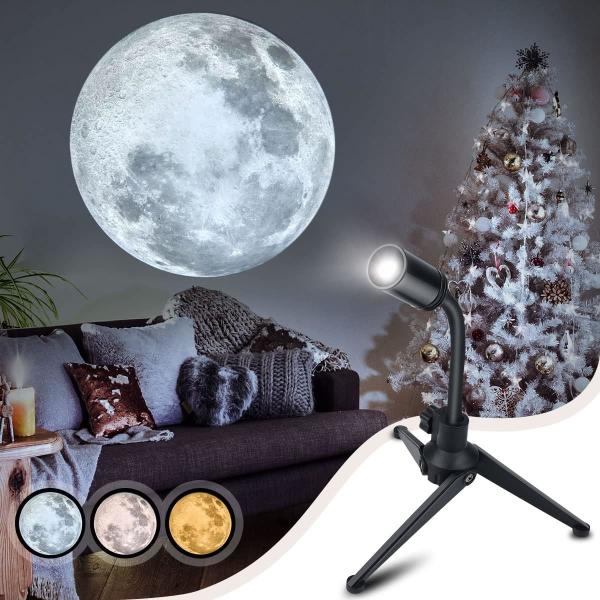 Quality USB Charging Moon Lamp with 3 Lighting Color  Angle Bendable Brightness Adjustable Moon Atmosphere Projector night light for sale