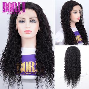 China Brazilian Water Wave Human Hair , Transparent Lace Frontal Wig HD Lace Wig on sale