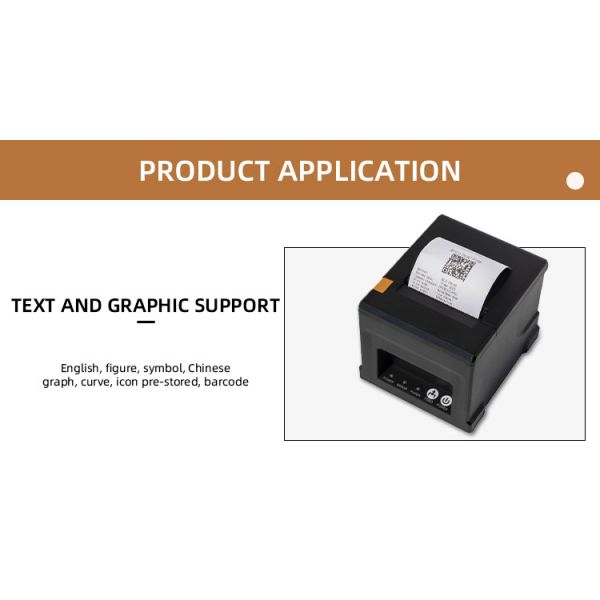 80mm Maximum Roll Diameter Thermal Line Printing Pos 80 Driver Printer for Wireless Printing