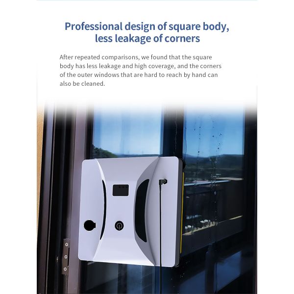 Rise Window Cleaning Robot Noise 65dB Cleaning Speed 3.5 Mins/m2 Household Vacuum US Plug