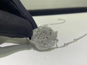 China Piaget 18k White Gold With 118 Diamonds 2.86ct Rose Pendant Necklace on sale