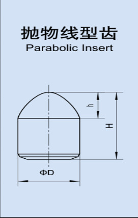 Parabolic Shape Tungsten Carbide Buttons For Medium Abrasive / Hard Formations