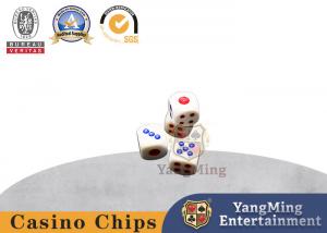 China Poker Chip Games Set Of 10 Six Sided D6 16mm Standard Dice White With Multi-Color Pips wholesale