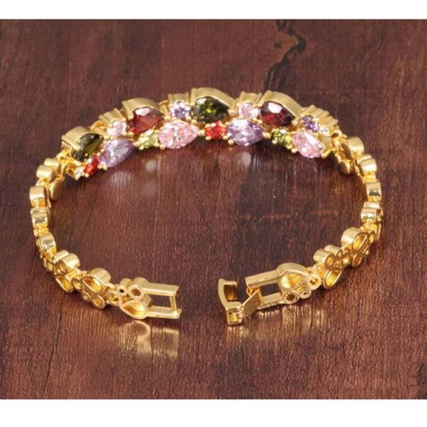 Gorgeous Cubic Zirconia Bracelet for Women Gold Plated Tennis Bracelet (JKS950GOLD)