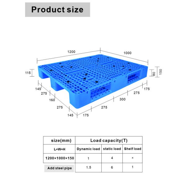 4-Way Entry Disposable Plastic Pallet Wrap with 6 Runners ISO9001 Endorsed and Sturdy