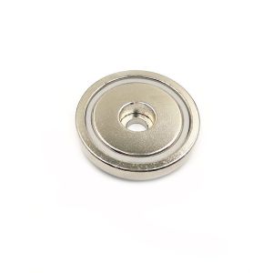 China Round Threaded Neodymium Magnets Nickel Coating Industrial Punching Processing on sale