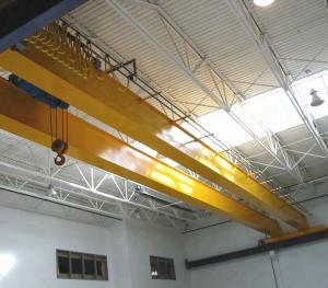 China Span 31.5m 10T Workshop Overhead Crane Double Beam Cabin Control wholesale