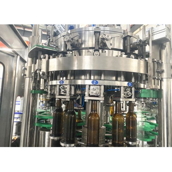 Monoblock 5.03KW Beer Bottle Filling Machine For Carbonated Beverage