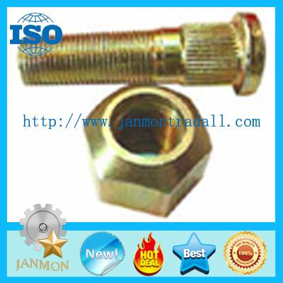 Quality Customized High Strength Yellow Zinc Plated Wheel Bolts and Nut For Tractor,Auto high tensile bolt,Zinc Kurled neck bolt for sale